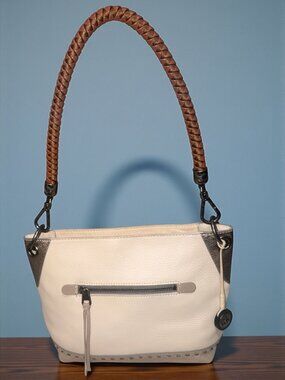 The Sak Indio Demi Shoulder Bag Cream Pebbled Leather Shoulder Bag Bohemian Boho